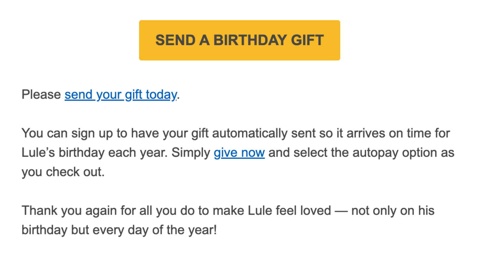 compassion send gift call to action