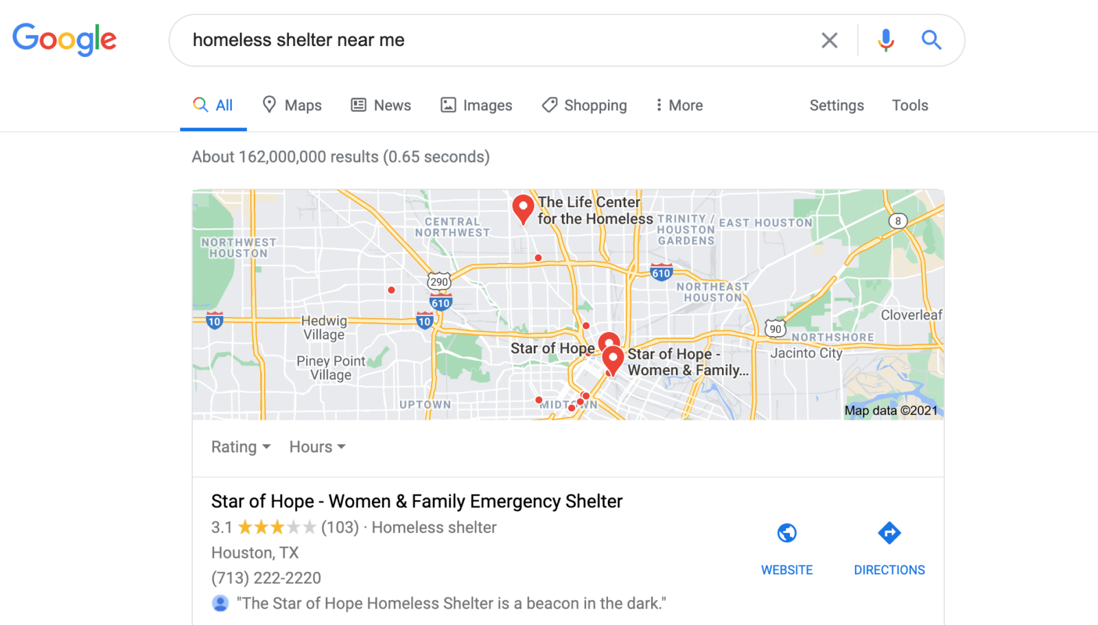 homeless shelter local results