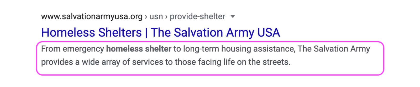 homeless topic meta description example