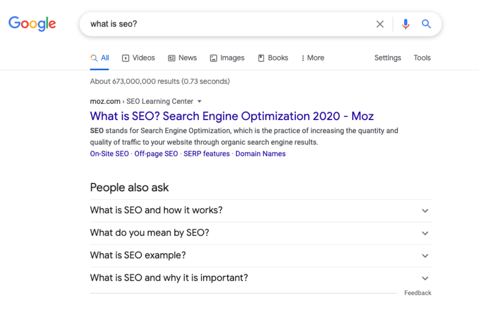 organic search results