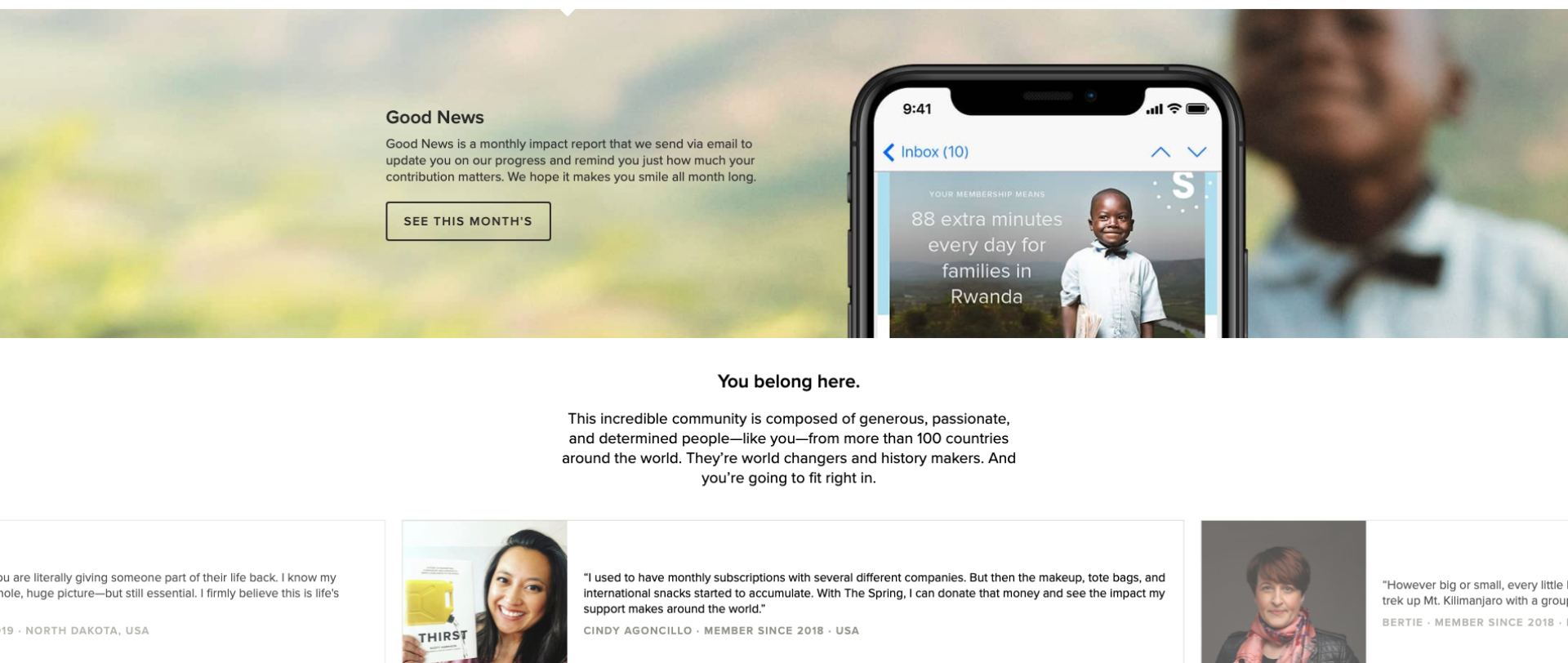 Charitywater digital marketing for nonprofit website